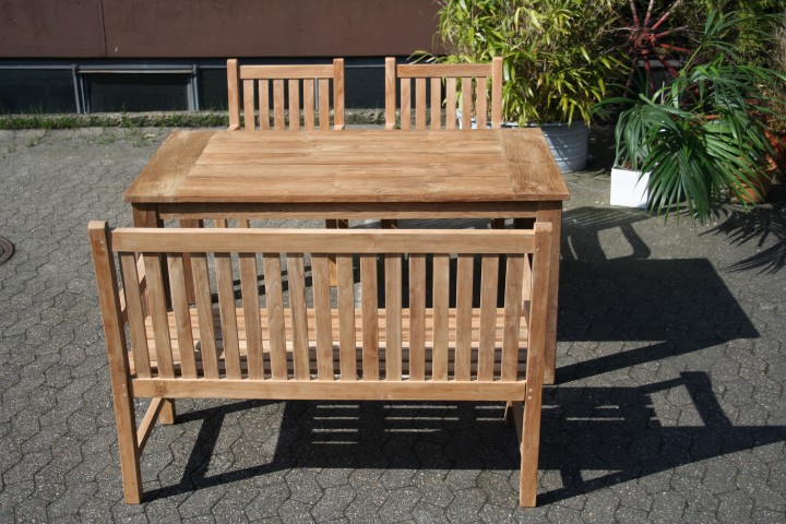 Gartenmobel Korb Rattan : Gartenmöbel Set aus massivem Holz Tisch, Stuhl, Bank aus Teakholz Gartenmobel Korb Rattan : Gartenmöbel Set aus massivem Holz Tisch, Stuhl, Bank aus Teakholz