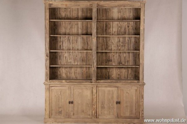 buecherschrank-mit-regalboeden-und-tueren-altholz-kiefer-naturbelassen-hoehe-240-cm