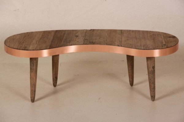 Retro Couchtisch Miami aus Kiefernholz im 50er Jahre Stil