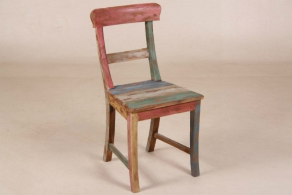 Vintage Stuhl aus Teakholz mehrfarbig