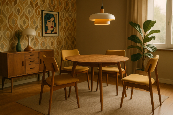 Elias Runder Beistelltisch 120 cm Mango Holz Couchtisch Retro Elias Runder Beistelltisch 120 cm Mango Holz Couchtisch Retro
