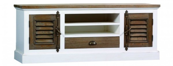 TV-Schrank aus Teakholz Shabby Chic