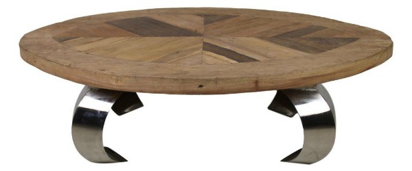 Landhaus Couchtisch oval Opium 130 cm Edelstahl