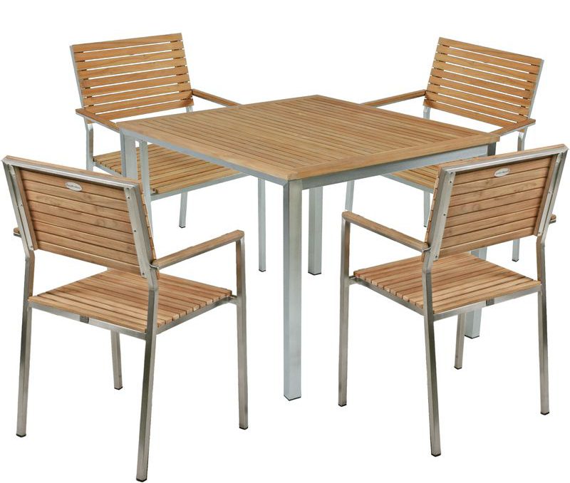 Garten Set Teak FSC, geölt, 5-teilig, Garten, Balkon, Terrasse