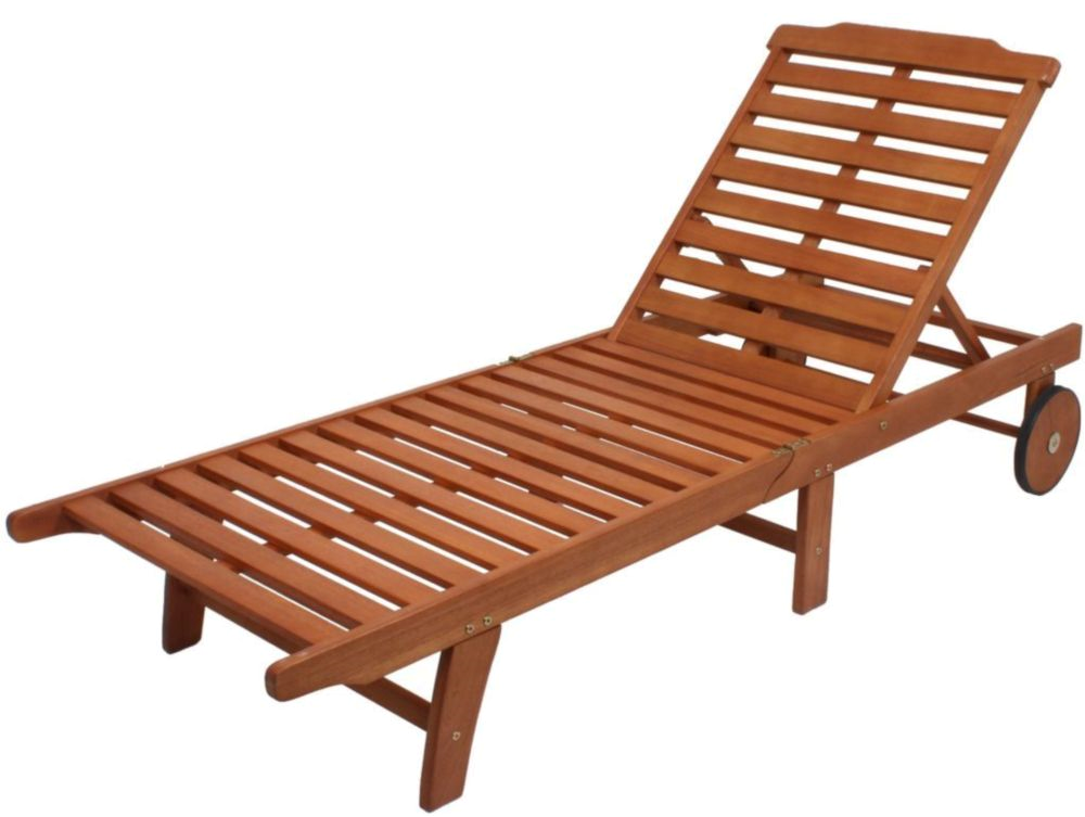 Sonnenliege PALM SPRINGS, klappbar, mit 2 Rädern Eukalyptus FSC 100% - Outdoor Möbel