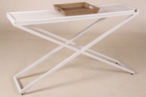 Buenos Aires Beistelltisch Teak antik weiss