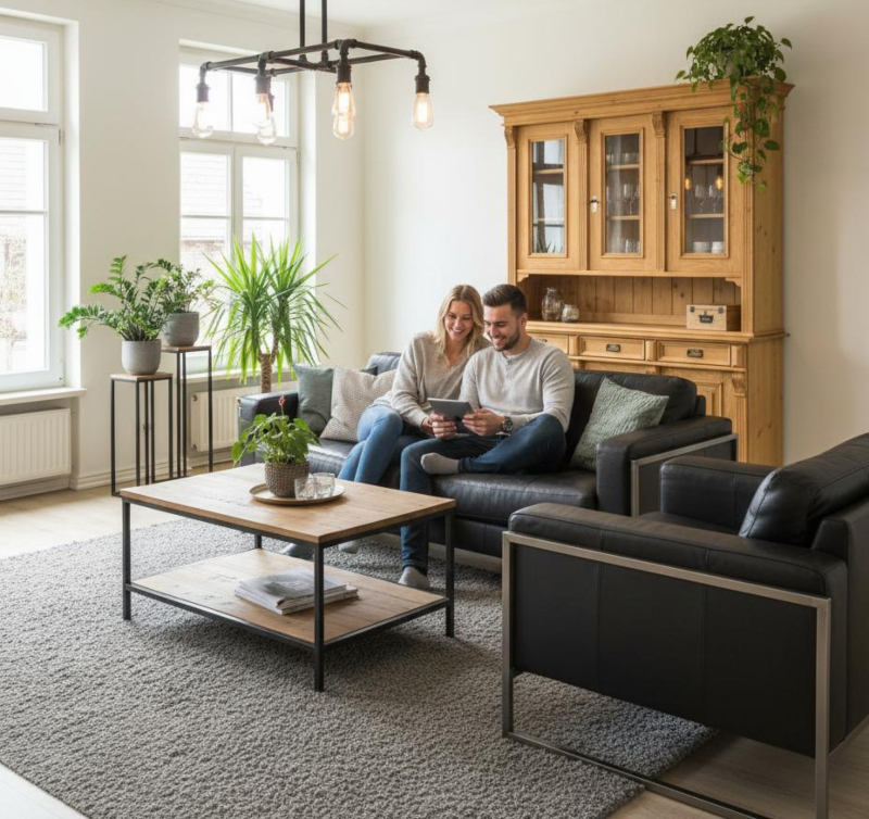 Premium Buffetschrank Massivholz – Landhausstil, gewachst, 2-teilig, Handarbeit Premium Buffetschrank Massivholz – Landhausstil, gewachst, 2-teilig, Handarbeit