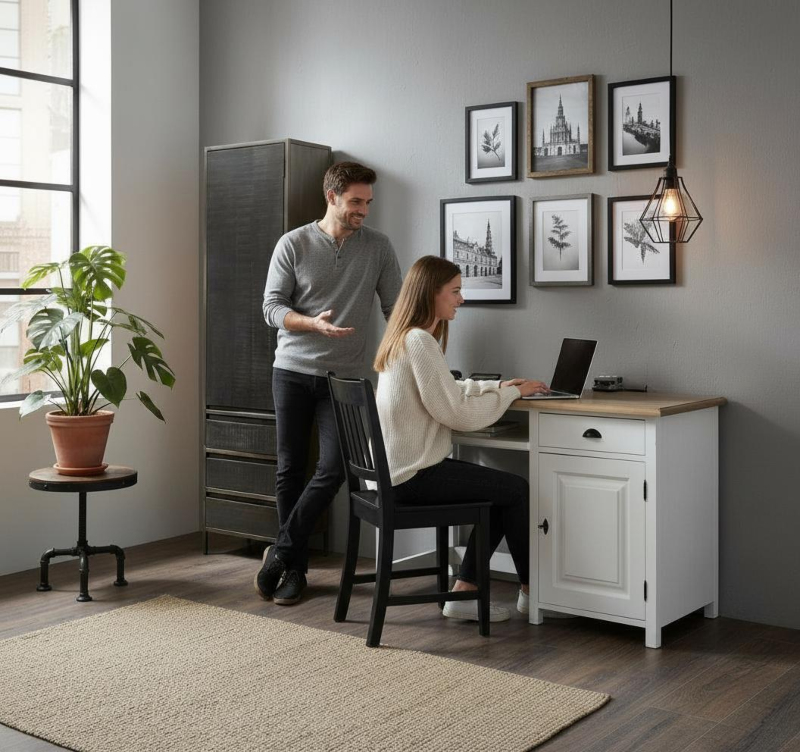 Schreibtisch-Computer- Landhaus Stil – mit Eichenplatte - verschiedene Varianten Schreibtisch-Computer- Landhaus Stil – mit Eichenplatte - verschiedene Varianten