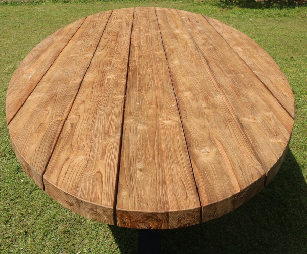 Ovaler Gartentisch Teak - Outdoor Tisch Massivholz 5cm Platte & Alugestell Ovaler Gartentisch Teak - Outdoor Tisch Massivholz 5cm Platte & Alugestell