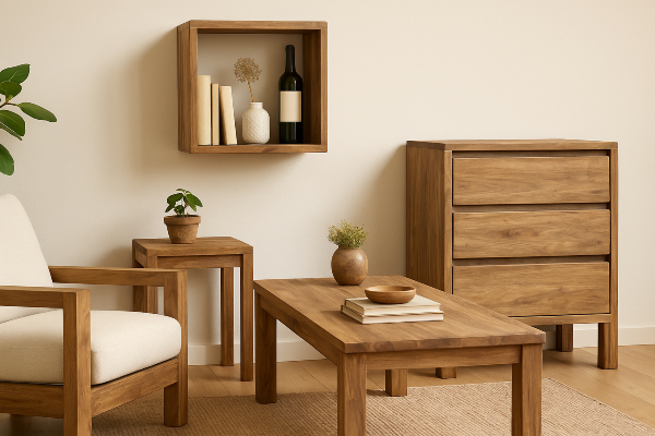 Wandregal Kubus - Teak Wandregal Kubus - Teak