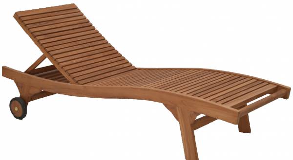 Sunbed Lounger Sylt aus massiven Teakholz