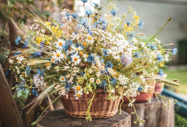 Weidenkörbe für Blumen