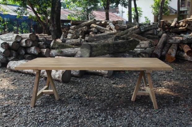 Gartentisch Frejus Teakholz massiv Outdoor Gartenmöbel Teak Tisch Massivholz Platte 5cm