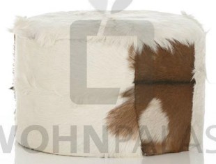 Pouf 65cm rund aus Ziegenfell