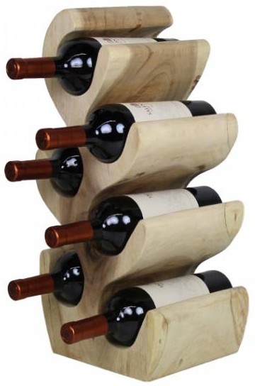Weinständer aus einem massiven Suar Holz