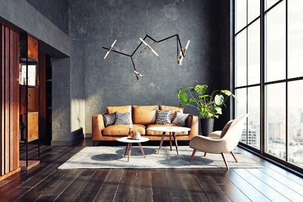 Modernes Wohnzimmer modernes-wohnzimmer-holztoene-kombinieren