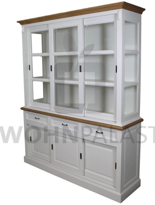 Buffetschrank Vincenza aus Massivholz - weiß/ Eiche natur 180 cm