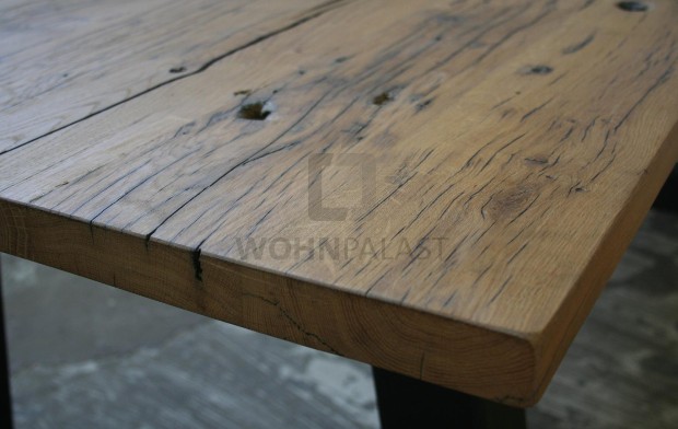 Tisch Industrie Design Eiche 220 cm - alte Balkeneiche, geölt - Eichenholz pflegen