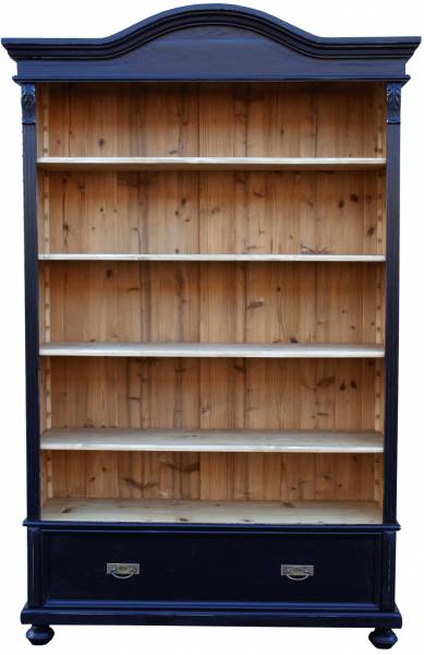 Bücherregal Novalis aus massivem Weichholz schwarz - Ladenregale aus Holz