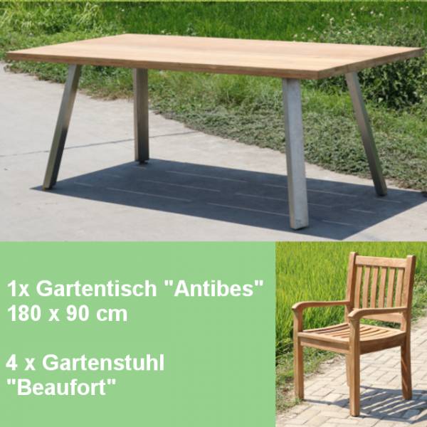 5-teiliges Teakholz Gartenmoebel Set Marette Gartenmöbelsets für den Sommer