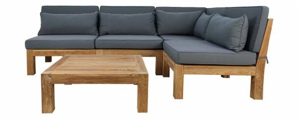 Gartenmoebel Lounge Set Palma 5-teilig Teakmoebel Outdoor Moebel Set Teakholz Gartengarnitur