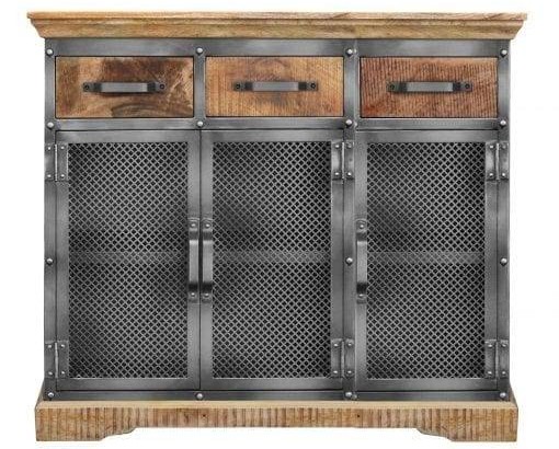 Kommode Industrial 3D aus Mangoholz Eisen