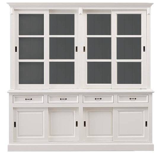 Buffetschrank Vincenza weiss dunkelgrau im Landhausstil 220cm