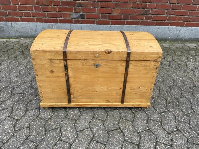 Biedermeier Truhe Weichholz Vintage Kiste Weichholz Moebel