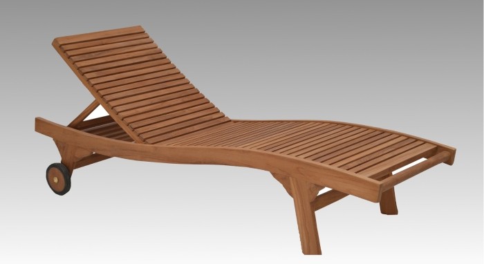 Sunbed Lounger Sylt Teakholz