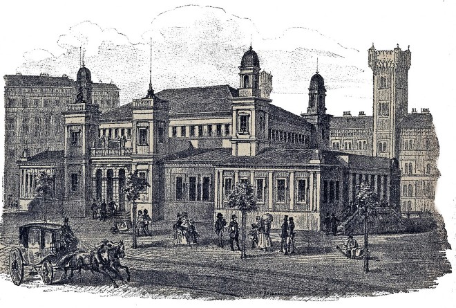 Provisorische Börse, Schottenring 19; genutzt 1872–1877; Ort des Schwarzen Freitags, 9. Mai 1873