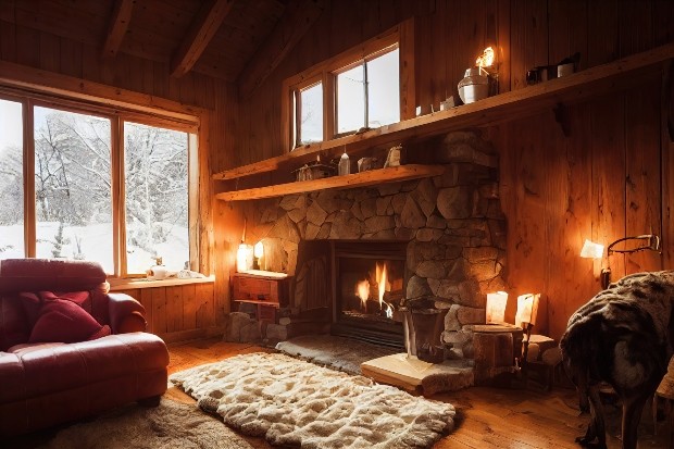 Gemütliches Wohnzimmer mit Kamin