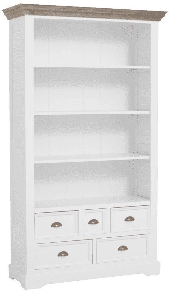 Vitrinen Schrank FLEUR - Bücherregal 111cm