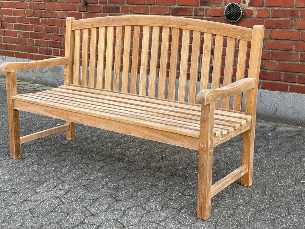 Gartenbank aus Teakholz 150cm - Bank Sitzbank Massivholz Teak Gartenmöbel