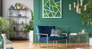 Modernes-Wohnzimmer-blau-gold-gruen