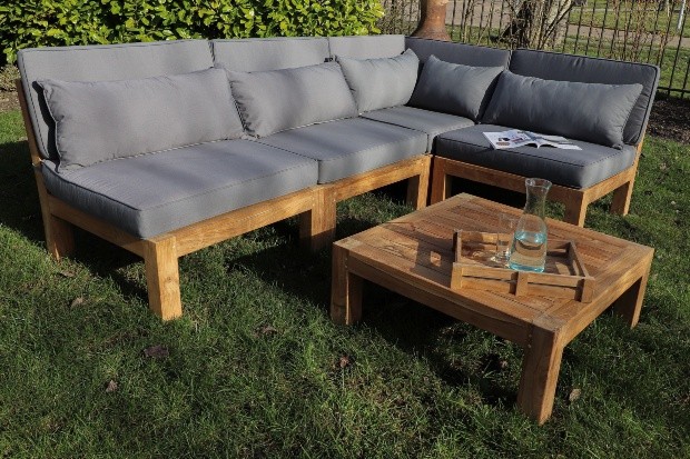 Gartenmöbel Lounge Set Palma 5-teilig Teakmöbel Outdoor Möbel Set Teakholz