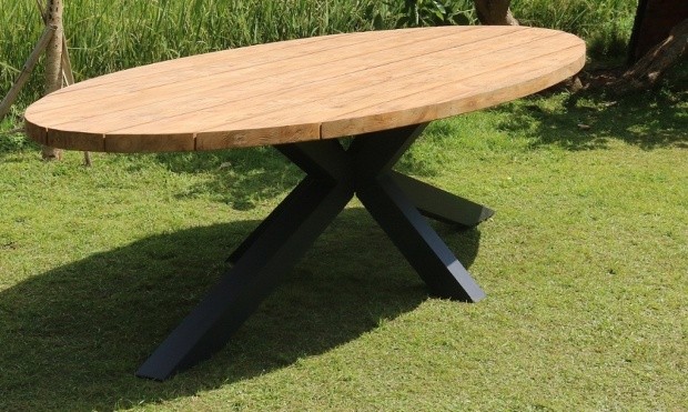 Gartentisch Lena - ab 240cm - Outdoor Tisch Teakholz Premium mit Alugestell