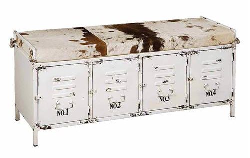  Muttertags-Special: Stilvolle Möbel mit bis zu 35 % Rabatt – nur bis 11. Mai! Verschenke Wohnqualität – für drinnen & draußen. Industrie - Vintage - Sitzbank mit Fellbezug weiss - braun Renew