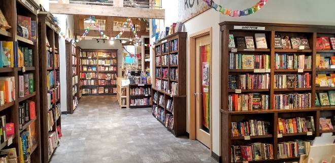 Buchhandlung-Innenansicht - Einrichtung für die Buchhandlung