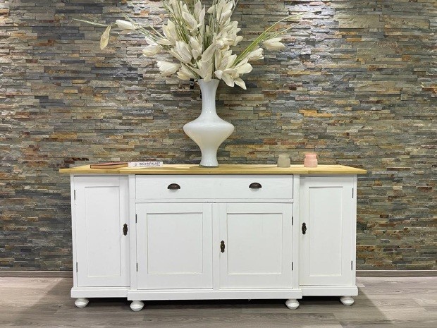 Sideboard 190cm im Landhaus Stil - Weichholz Kommode Anrichte Vintage antik