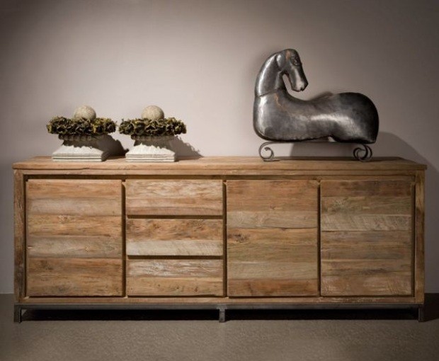 Venedig Sideboard 220 cm Recyceltes Teakholz