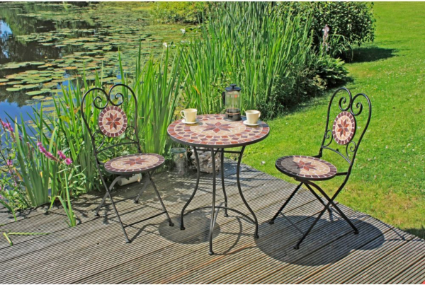 Bistro Set Amarillo Mosaik 3-teilig, Garten, Terrasse, Balkon Bistro Set Amarillo Mosaik 3-teilig, Garten, Terrasse, Balkon