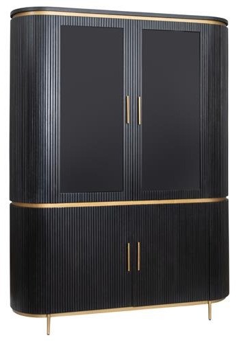 Rivello Vitrinen-Schrank schwarz 150 cm Schrank