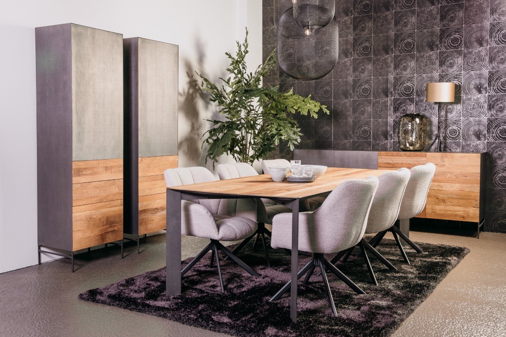 Pandora Esstisch aus Teakholz 180 - 240 cm - verschiedene Abmessungen - mit Metallgestell