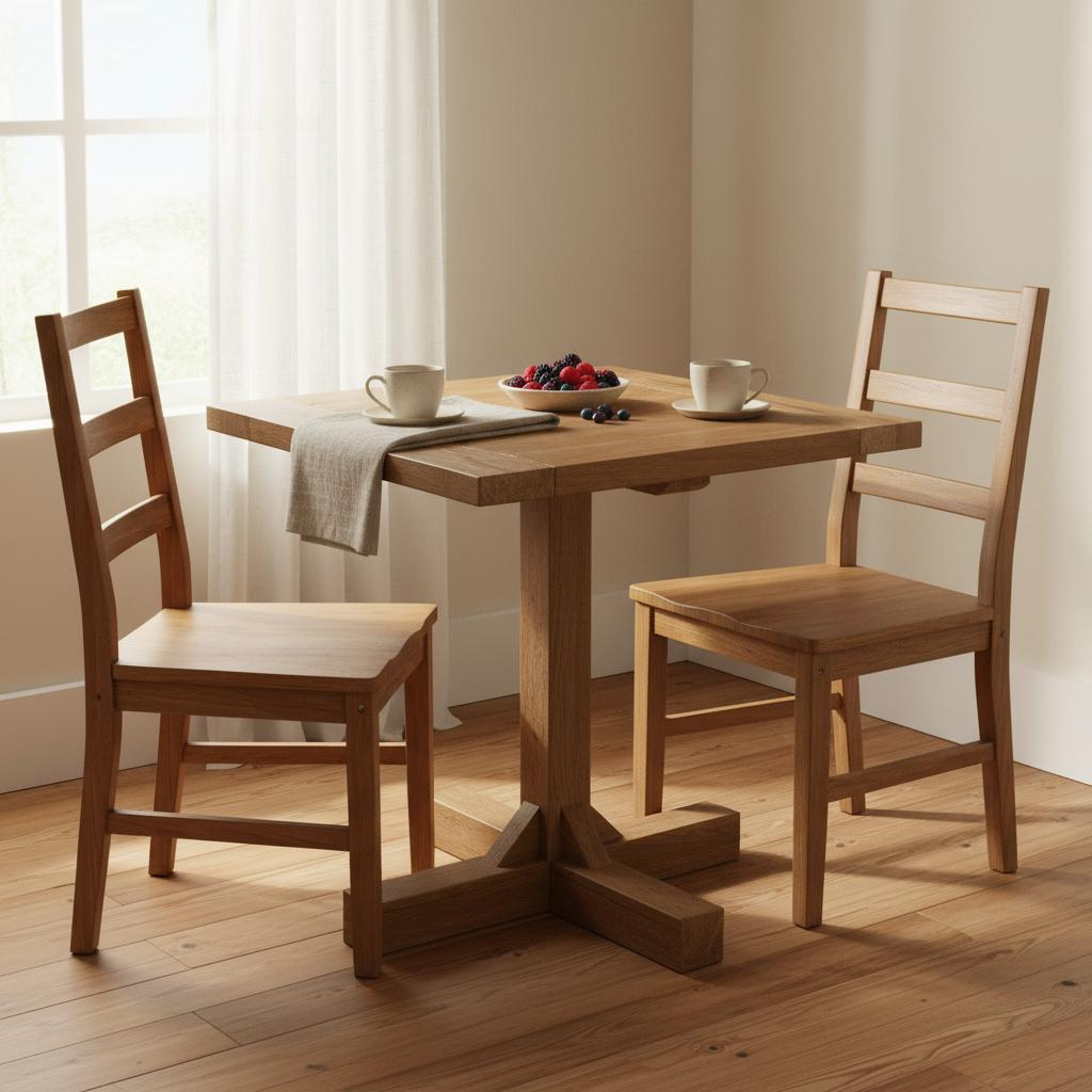 Kompakter Bistrotisch aus Massivholz – ideal für eine kleine Essecke Bistrotisch Montmartre aus recyceltem Teakholz für eine kleine Essecke