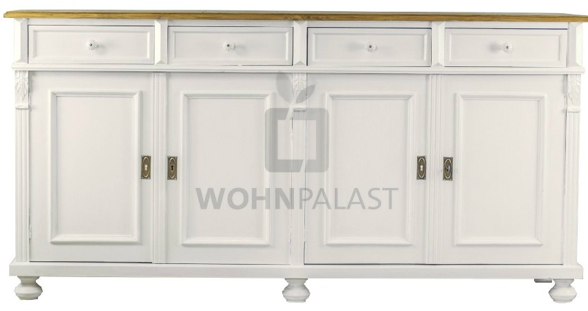 Sideboard weiß/natur mit vier Schubladen