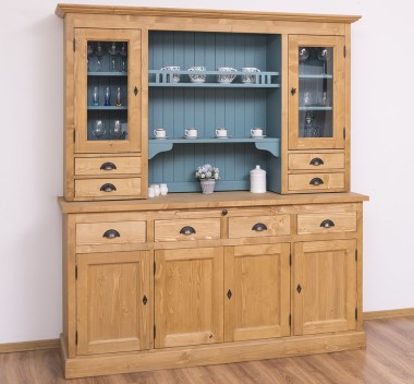 Landhaus Küchenschrank aus Massivholz Küchen Schrank 180 cm