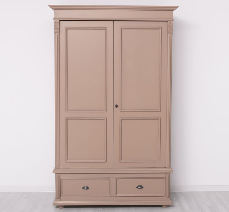 Kleiderschrank Massivholz weiß  - verschiedene Farben wählbar - Landhaus Schrank
