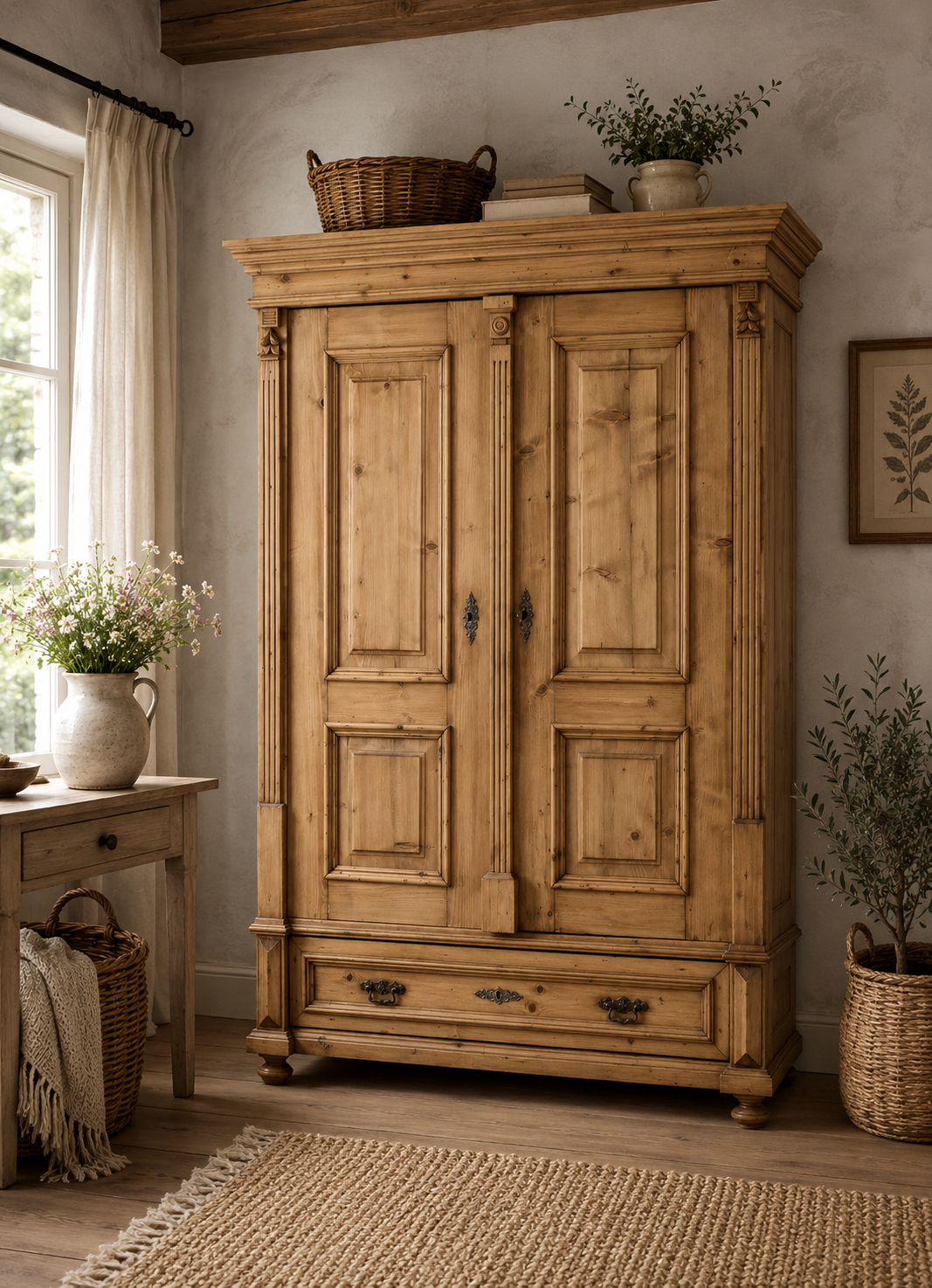 Landhaus Weichholz Schrank Massivholz Kleiderschrank