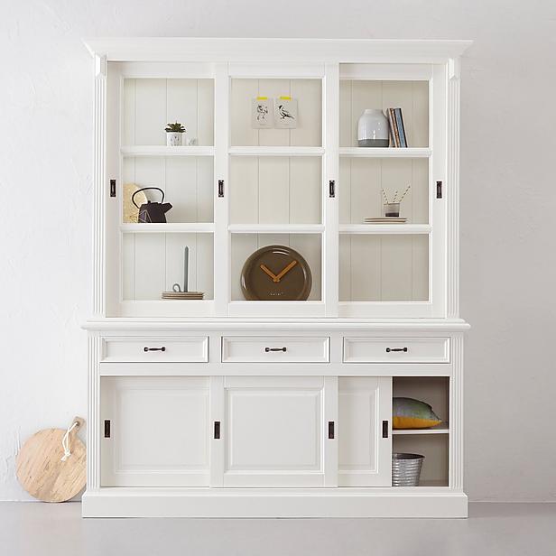 Vitrinen Schrank Vincenza weiß 200 cm