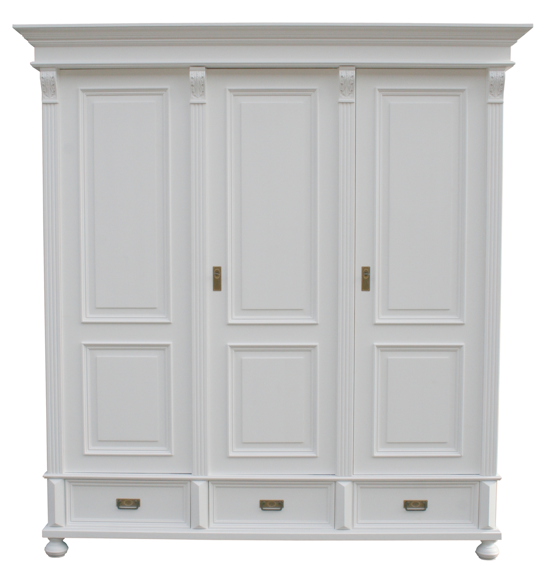 Premium Massivholz Kleiderschrank Landhausstil Weiß 200 cm